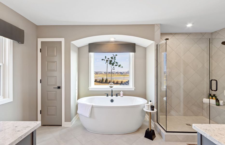 Representative furnished interior of a home built from the Huxley by Fischer Homes in Veranda Manor, Canton (Image 28).