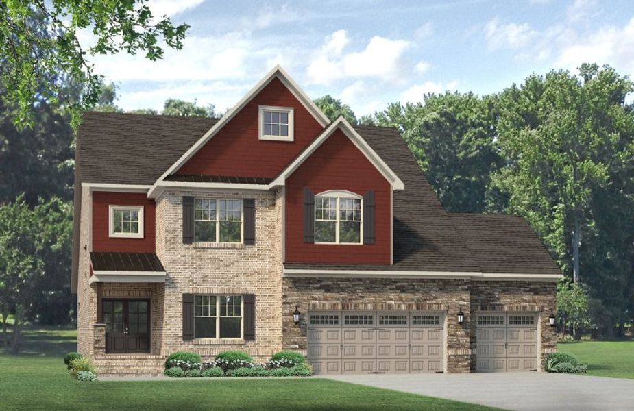 Representative exterior photo of a completed home built from the Hampton by Keystone Homes NC in Preserve at Carriage Cove, Oak Ridge, NC (Image 45).