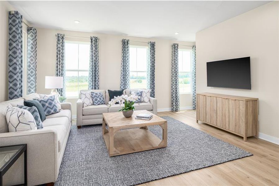Representative furnished interior of a home built from the Overture by Ryan Homes in Moore Farm Townhomes, Indian Trail (Image 10).