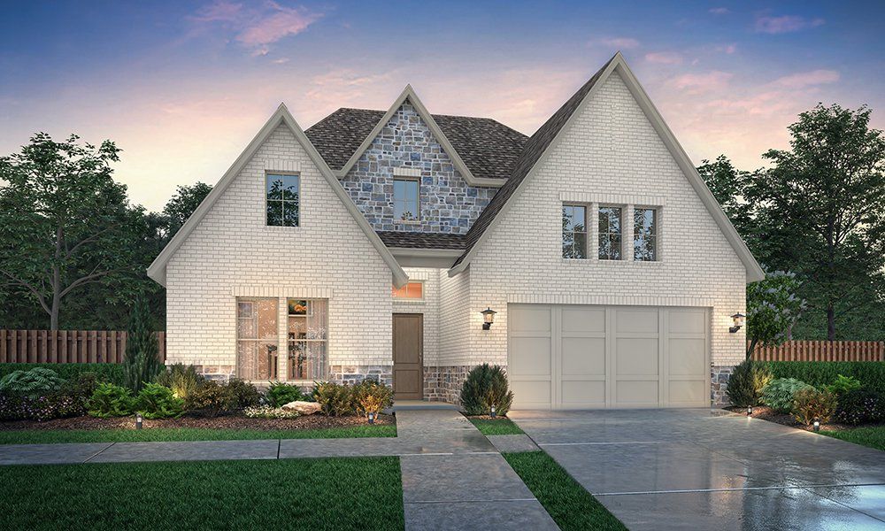 Representative exterior photo of a completed home built from the Chase II by Southgate Homes in Windsong Ranch 61' Series, Prosper, TX (Image 1). Representative exterior photo of a completed home built from the Chase II by Southgate Homes in Windsong Ranch 61' Series, Prosper, TX (Image 1).