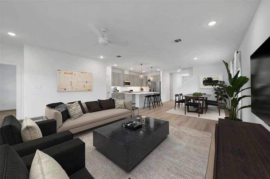 Furnished interior view inside a new home in Aspire at Reunion, Newark (Image 9).