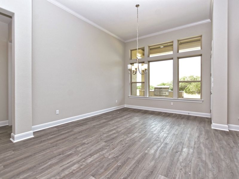 Representative unfurnished interior of a home built from the Siena III by Giddens Homes in Clearwater Ranch, Liberty Hill (Image 211).