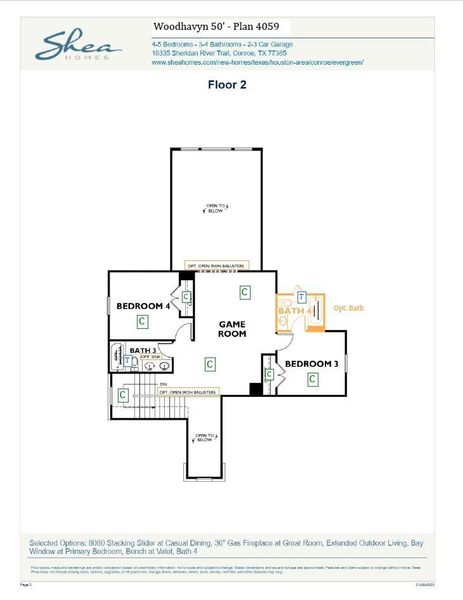 2D floor plan layout of this home in , Magnolia, TX (Image 5).