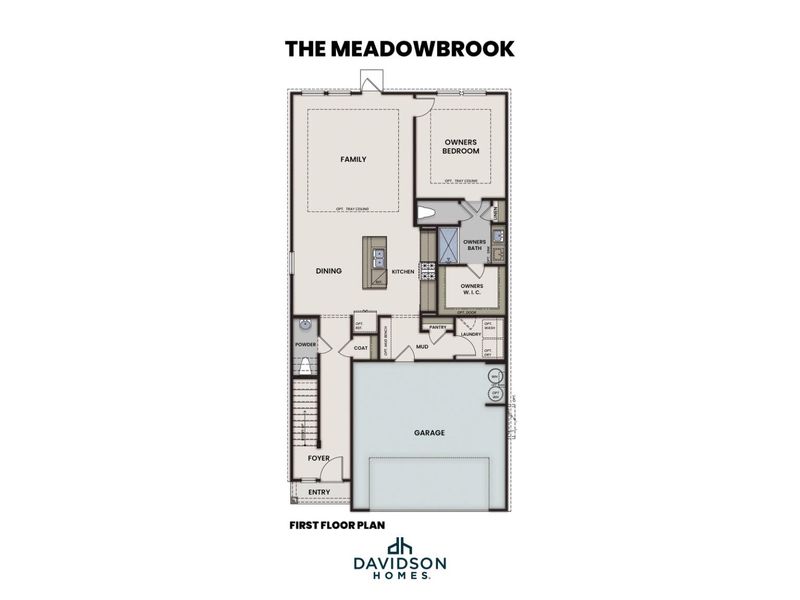 2D floor plan layout for the The Meadowbrook A by Davidson Homes LLC in Morgan Meadows, San Antonio, TX (Image 3). 2D floor plan layout for the The Meadowbrook A by Davidson Homes LLC in Morgan Meadows, San Antonio, TX (Image 3).