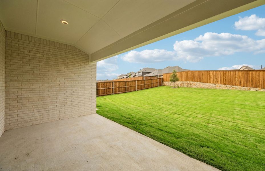 Exterior details and patio area of a home in Wilson Creek Meadows, Celina (Image 3). Exterior details and patio area of a home in Wilson Creek Meadows, Celina (Image 3).