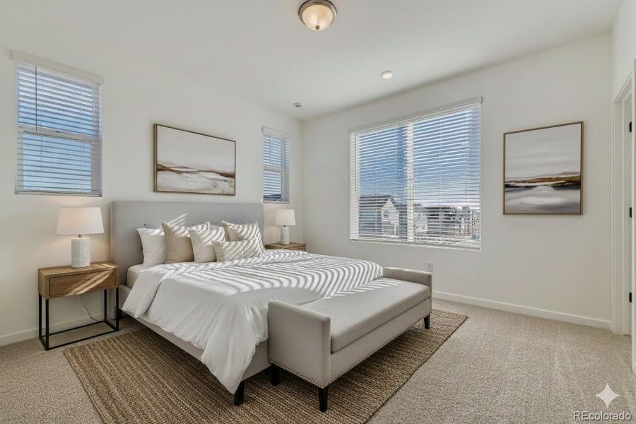 Primary Bedroom. Staged.