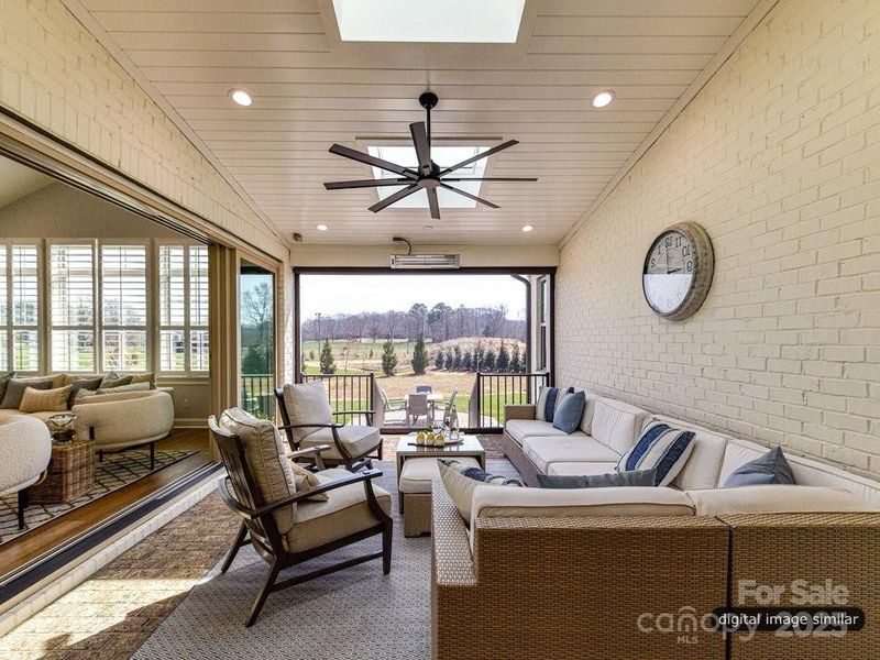 Exterior details and patio area of a home in McLean - South Shore, Clover (Image 3).