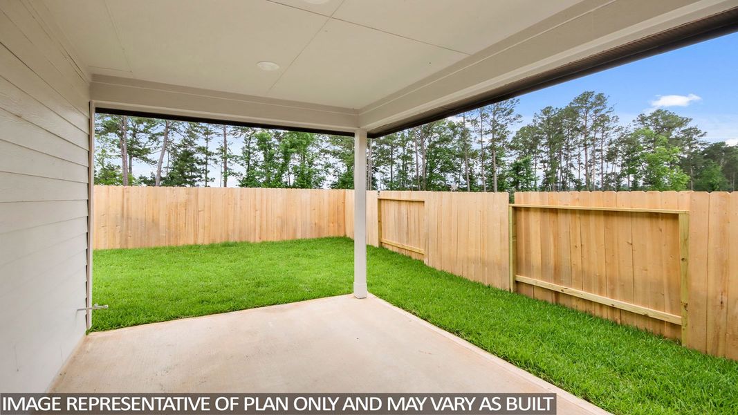 Exterior details and patio area of a home in Mill Creek Estates, Magnolia (Image 16). Exterior details and patio area of a home in Mill Creek Estates, Magnolia (Image 16).