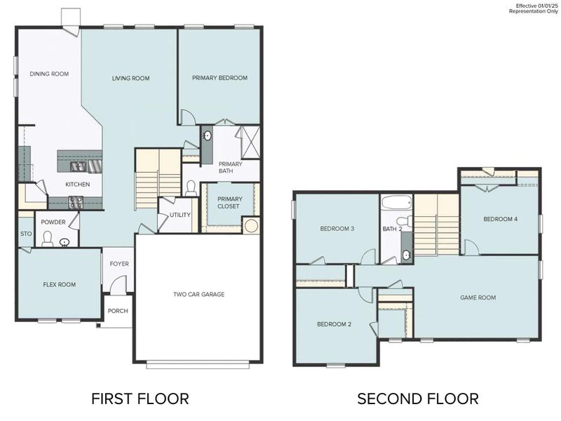 2D floor plan layout of this home in Trinity Grove, Spring, TX (Image 2). 2D floor plan layout of this home in Trinity Grove, Spring, TX (Image 2).