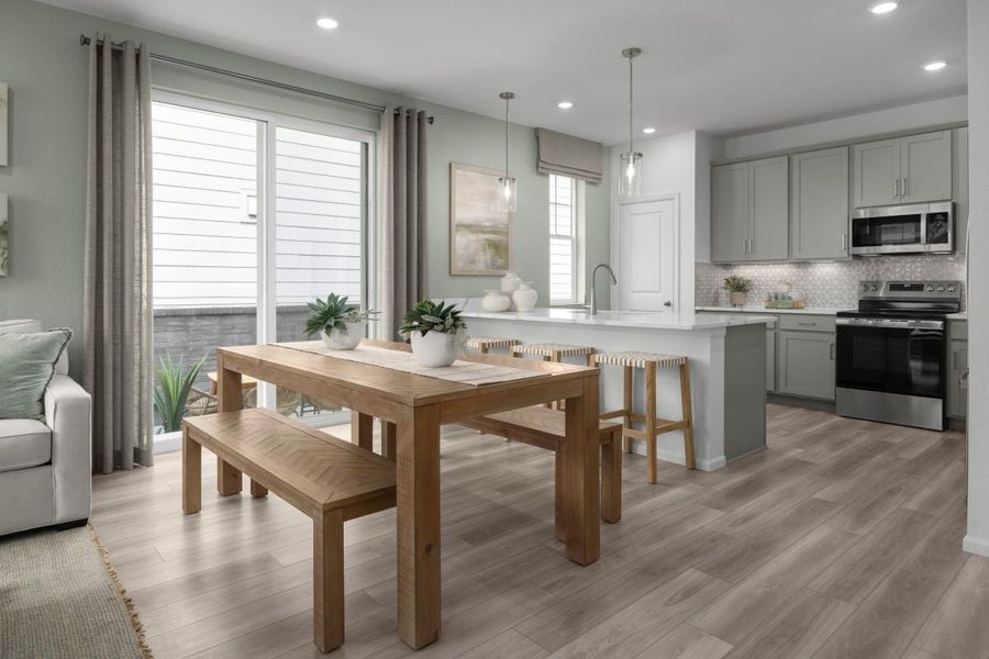 Representative furnished interior of a home built from the 1762 Modeled by KB Home in Windler Wildflower, Aurora (Image 7).