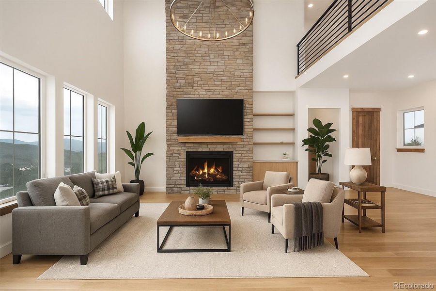 Virtually staged Living Room