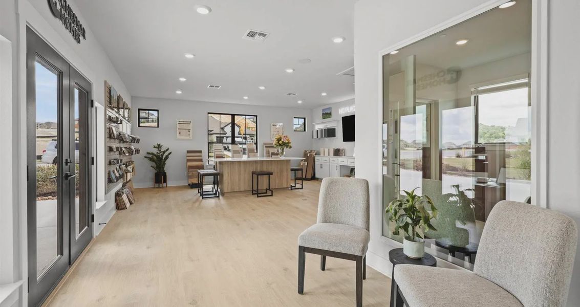 Representative furnished interior of a home built from the Stetson by Chesmar Homes in Sweetwater, Austin (Image 13).