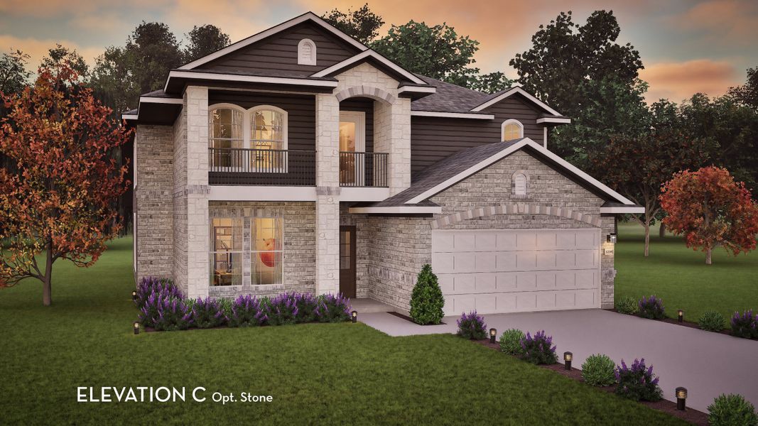 Representative exterior photo of a completed home built from the Silverthorne by CastleRock Communities in Hickory Ridge, Elmendorf, TX (Image 19). Representative exterior photo of a completed home built from the Silverthorne by CastleRock Communities in Hickory Ridge, Elmendorf, TX (Image 19).