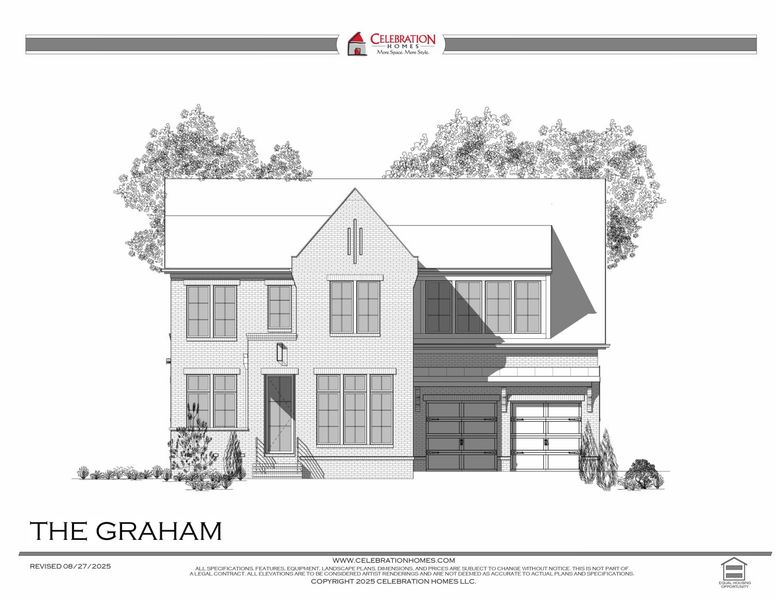 Representative rendering of the exterior for the ST 828 GRAHAM by Celebration Homes (Image 1).