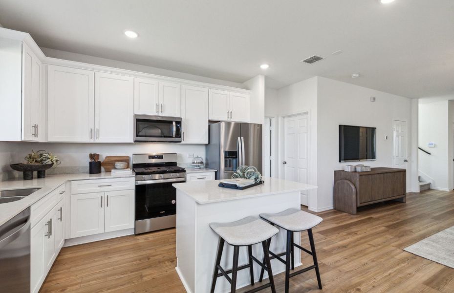 Abundant cabinet space in kitchen