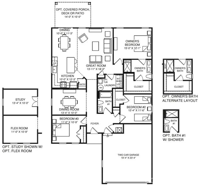 Dominica Spring ranch floor plan.