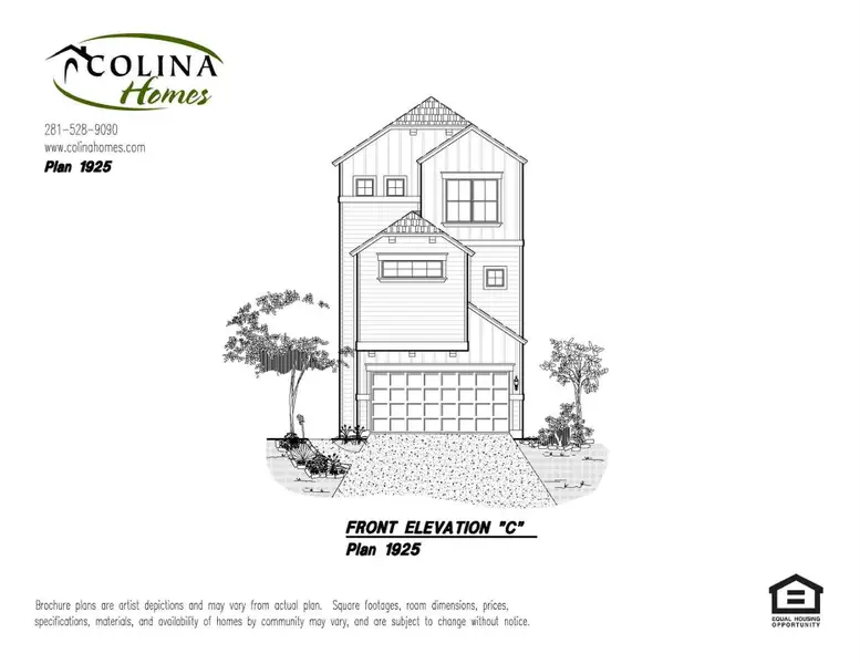 Exterior rendering of this home design in Regents Court, Houston, TX (Image 5).