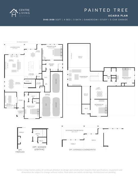 2D floor plan layout of this home in Painted Tree Lakeside, McKinney, TX (Image 5).
