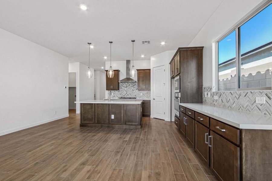 Great room and kitchen