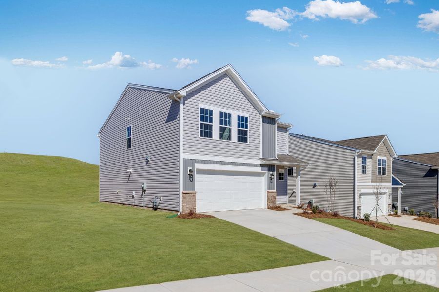 Front exterior of a new home in Cleveland Hill, Shelby, NC, highlighting curb appeal (Image 2).