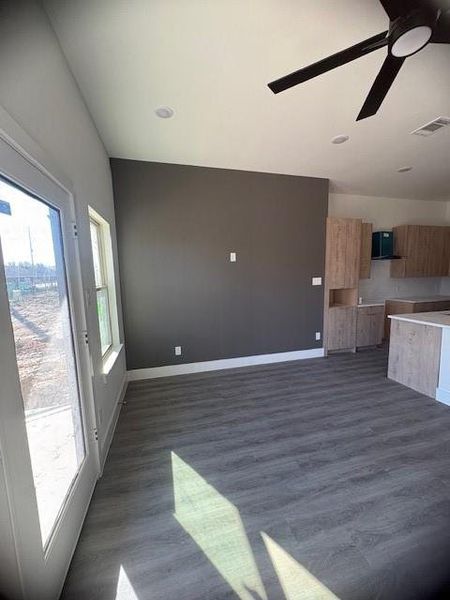 Another view of accent wall.