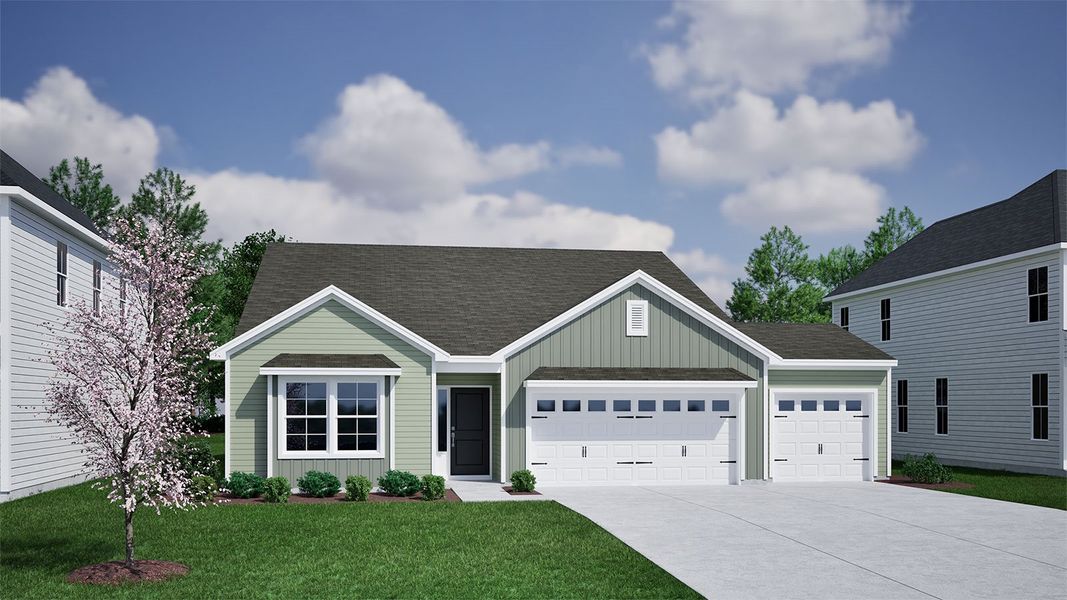 Representative exterior photo of a completed home built from the Durham II - Genesis Value Collection by Mungo Homes in Stapleton, Clemmons, NC (Image 11).