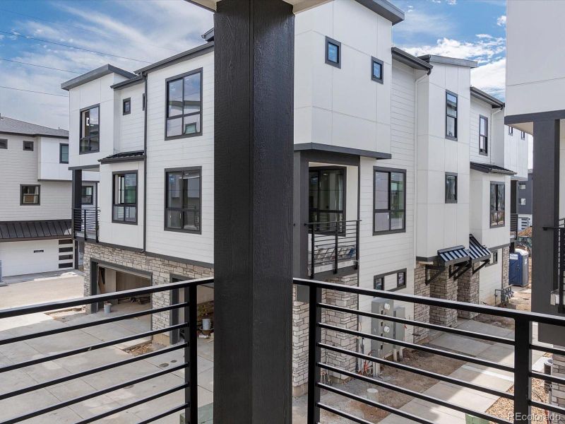 Exterior details and patio area of a home in The Hub at Virginia Village, Denver (Image 3). Exterior details and patio area of a home in The Hub at Virginia Village, Denver (Image 3).