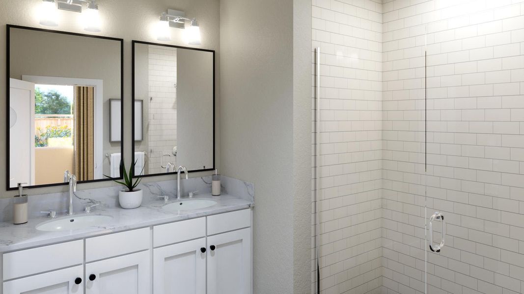 Primary Bathroom | Shelby at Lariat in Liberty Hill, TX by Landsea Homes