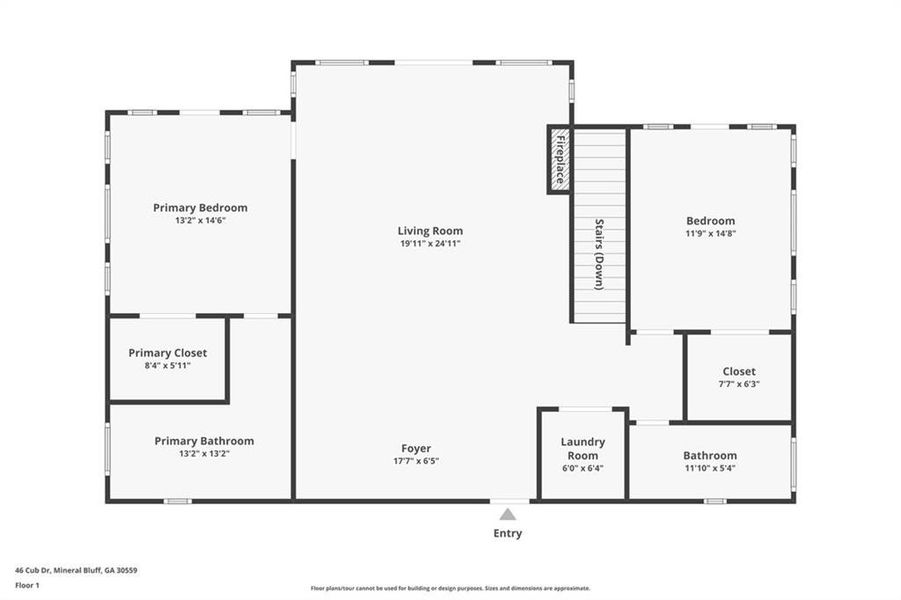 2D floor plan layout of this home in , Mineral Bluff, GA (Image 3).