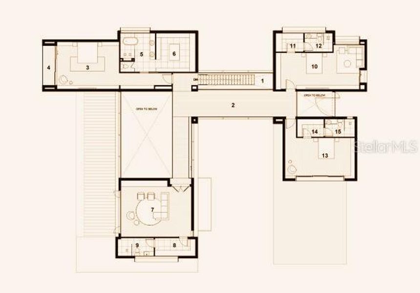 Second Floor Concept Plan 10424 Pocket Ln, Orlando, FL 32836*The images depicted are artistic renderings and may not accurately represent the final product. The developer reserves the right to make changes to the design, layout, and features of the property