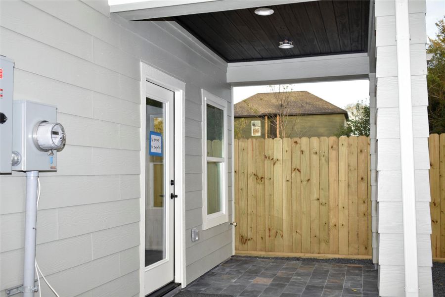 Exterior details and patio area of a home in , Houston (Image 3).