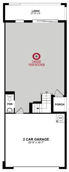 2D floor plan layout of this home in Towns at Greenleaf, Oviedo, FL (Image 4).