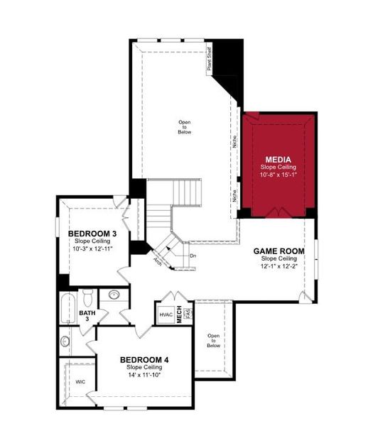 2D floor plan layout of this home in Woodcreek, Fate, TX (Image 3).