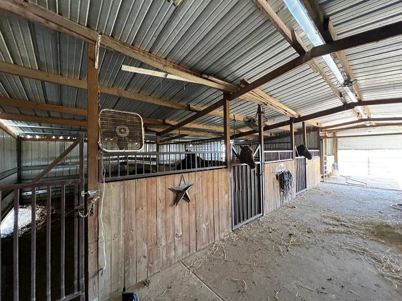 View of horse barn