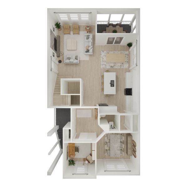 2D floor plan layout for the Tybee by K. Hovnanian® Homes in Sandy Oaks, Hilton Head Island, SC (Image 4).