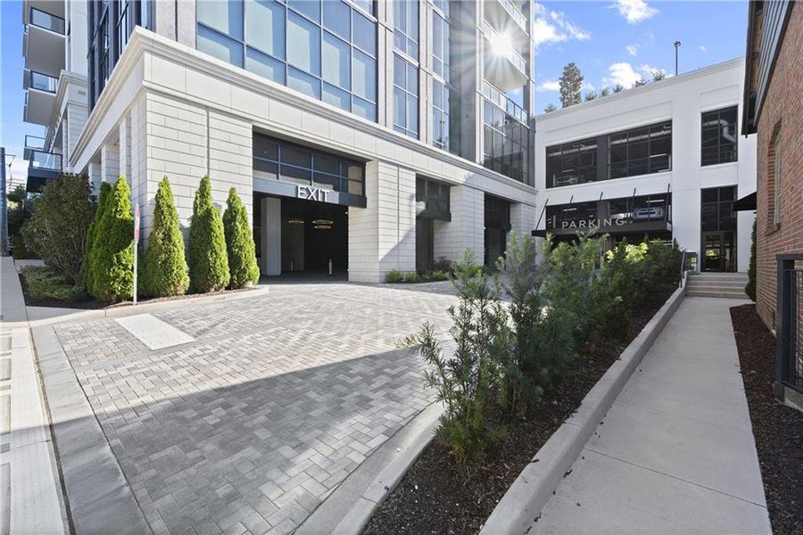 Exterior details and patio area of a home in The Dillon Buckhead, Atlanta (Image 27).