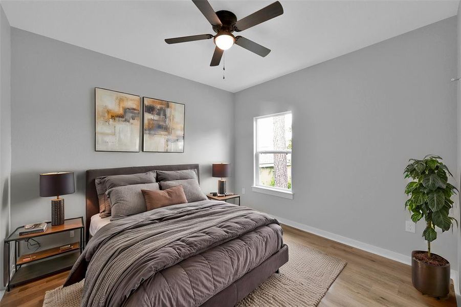 Virtually staged Secondary Bedroom