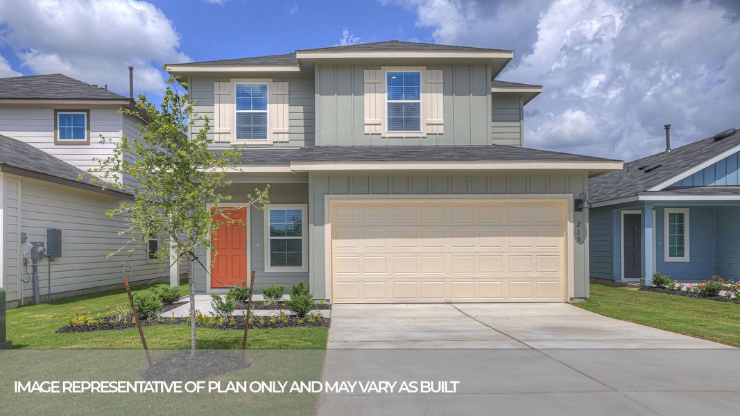 Representative exterior photo of a completed home built from the The Florence by D.R. Horton in Bollinger, Maxwell, TX (Image 2).