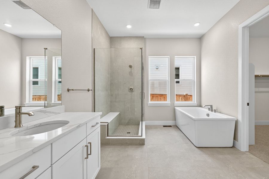 Furnished interior view inside a new home in Trailstone, Arvada (Image 10).