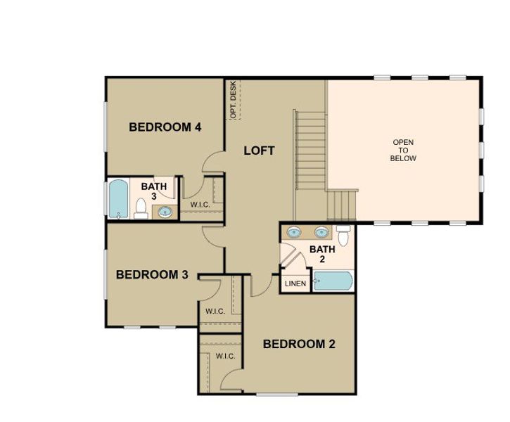 2D floor plan layout for the Diamond by Elliott Homes in Forté at Granite Vista, Waddell, AZ (Image 3). 2D floor plan layout for the Diamond by Elliott Homes in Forté at Granite Vista, Waddell, AZ (Image 3).