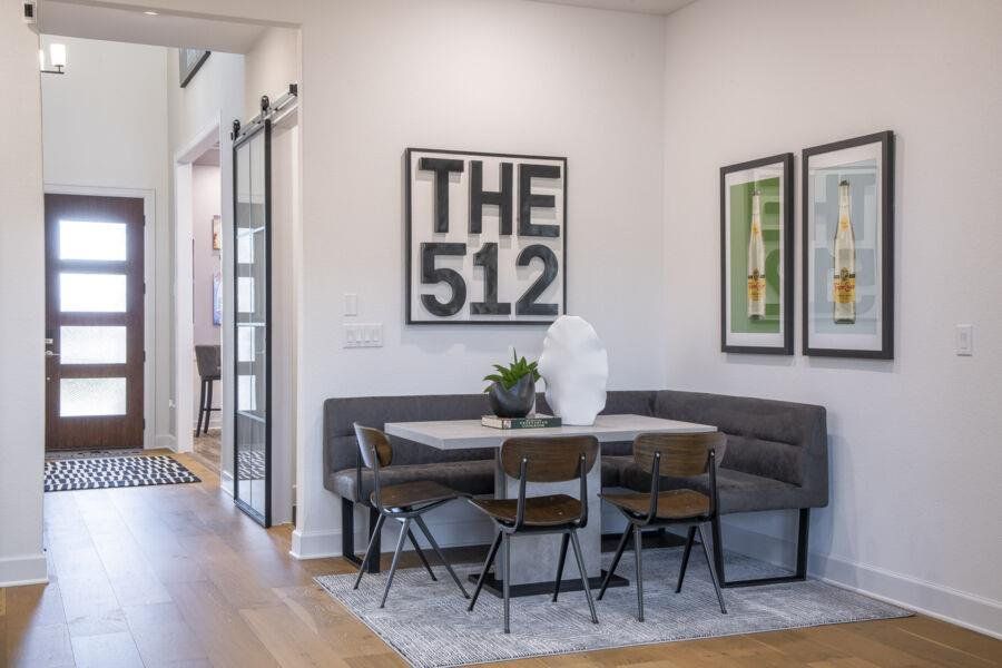 Furnished interior view inside a new home in Cascades at Onion Creek, Austin (Image 15). Furnished interior view inside a new home in Cascades at Onion Creek, Austin (Image 15).