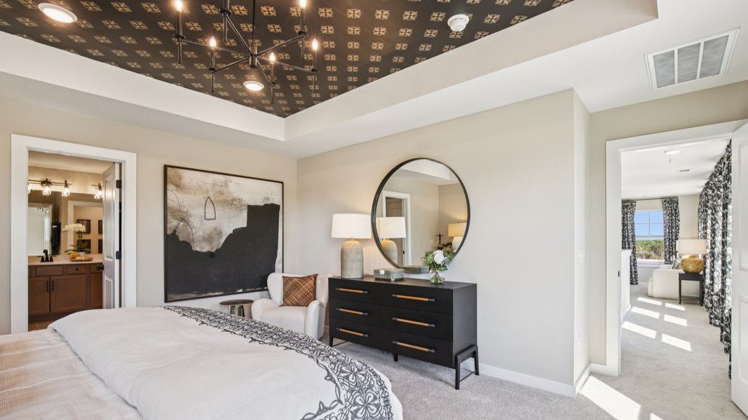 View from Primary suite between second floor loft and primary bathroom