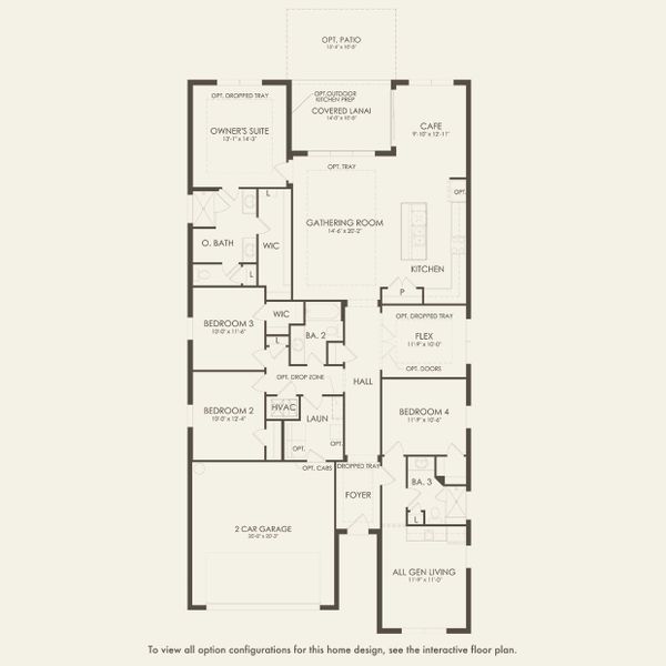 2D floor plan layout for the Concord by Pulte Homes in Bridgewalk, St. Cloud, FL (Image 3).