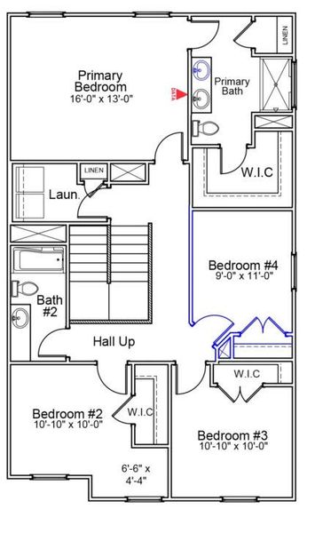 2D floor plan layout of this home in Central Creek, Goose Creek, SC (Image 4).