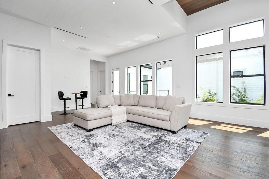 Several windows on the second floor for abundant lighting.