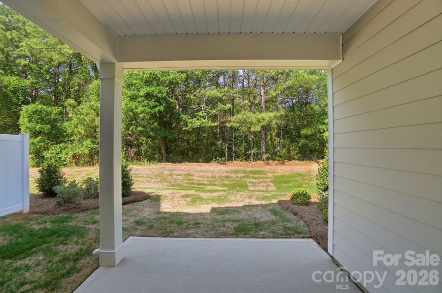 Exterior details and patio area of a home in Blythe Mill Townhomes, Waxhaw (Image 23).