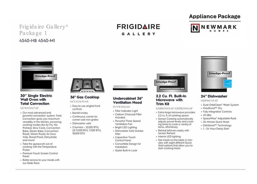 Appliance Selections