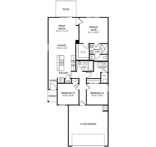 2D floor plan layout of this home in Flagler Village - Classic Series, Palm Coast, FL (Image 4).