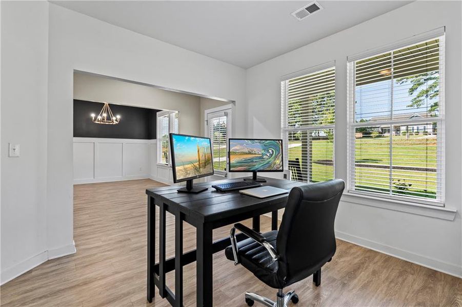 Furnished interior view inside a new home in Crossing Creeks, Monroe (Image 34). Furnished interior view inside a new home in Crossing Creeks, Monroe (Image 34).