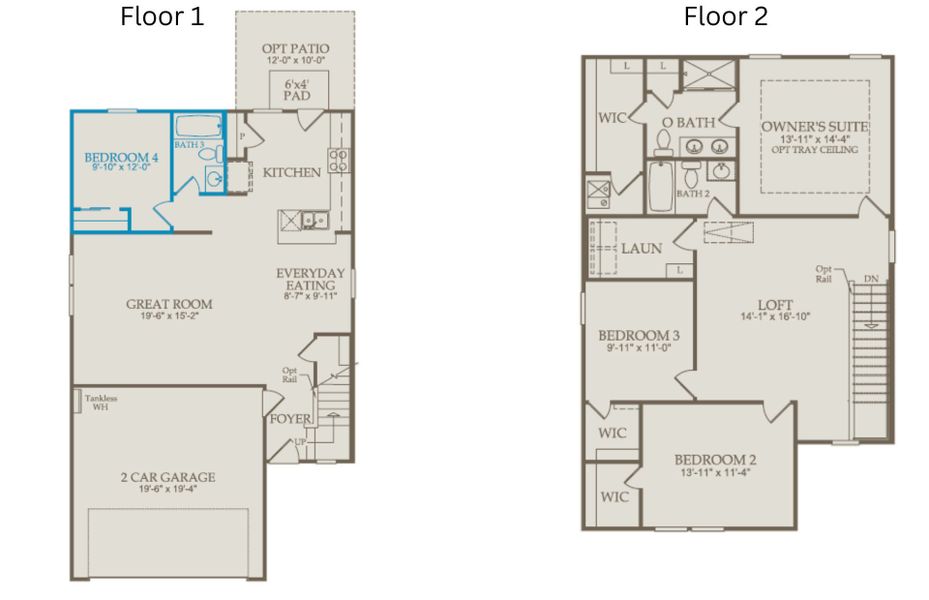 Floor Plan Level 1 and Floor Plan Level 2